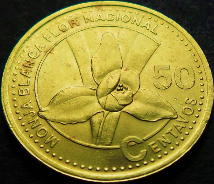 Moneda exotica 50 CENTAVOS - GUATEMALA, anul 2001 * cod 4788 = A.UNC