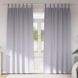 vidaXL Perdele cu perdele 2 pcs Gri metalic 260 x 140 cm Poliester