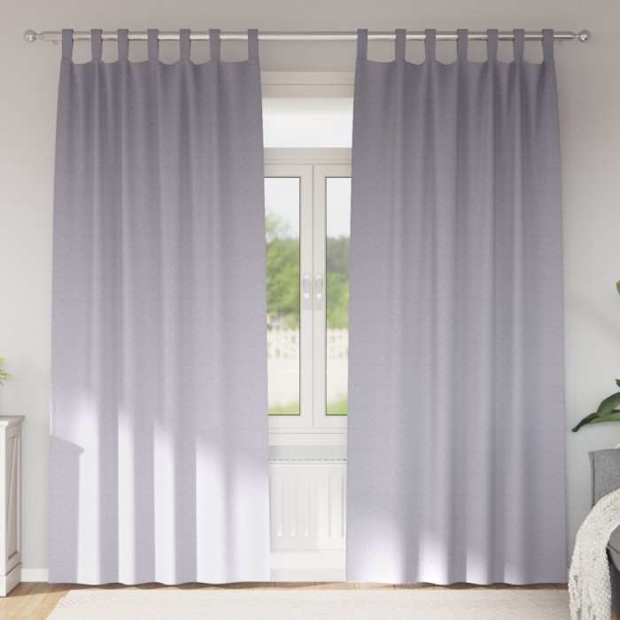 vidaXL Perdele cu perdele 2 pcs Gri metalic 245 x 140 cm Poliester