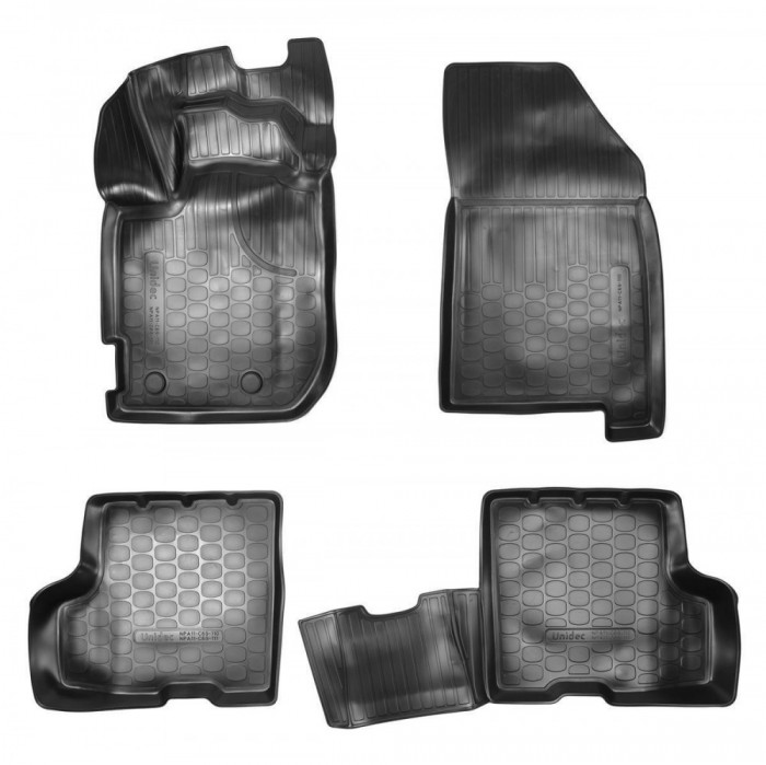 Set de 4 covorase cauciuc 3D stil tavita premium pentru Dacia Duster 2, II din 2018 cu compartiment suplimentar