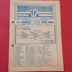 Program meci fotbal PETROLUL PLOIESTI - ASA TARGU-MURES (25.05.1986)