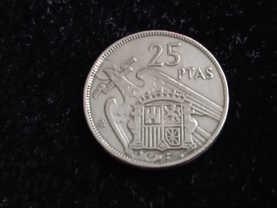 M3 C50 - Moneda foarte veche - 25 ptas - Spania - 1957 foto