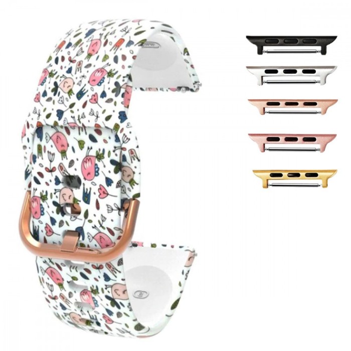 Curea silicon, compatibila Apple Watch 10, 42mm, telescoape QR, White Story