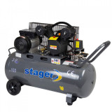 Stager HMV0.25/100 compresor aer, 100L, 8bar, 250L/min, monofazat, angrenare curea