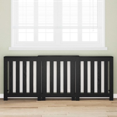 vidaXL &amp;Icirc;ncărcător radiator Stejar Negru 205x21.5x83.5 cm Lemn tehnic foto