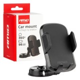 Suport auto pentru telefon de bord AMiO, rotire 360, montaj pe kokpit cu banda dublu adeziva, compatibil cu majoritatea modelelor de telefoane