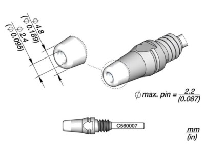 V&amp;acirc;rf ciocan dezlipit JBC TOOLS 4,8x2,4mm foto