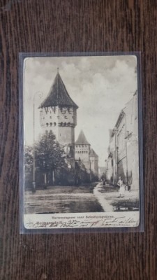 Carte Postala - Sibiu. Strada Cetatii cu Turnurile de Fortificatii foto