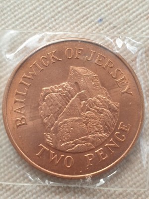 C1 Jersey 2 pence 1998 UNC foto
