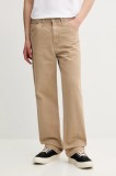 Levi&#039;s pantaloni de bumbac 568 LOOSE STRT CARPENTER culoarea bej, drept 55849.0067