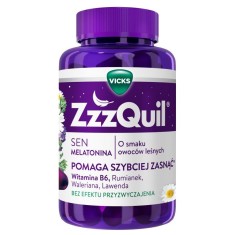 Supliment pentru somn ZzzQuil Natura Gummies cu melatonină, vitamina B6, valeriană și lavandă, 60 buc