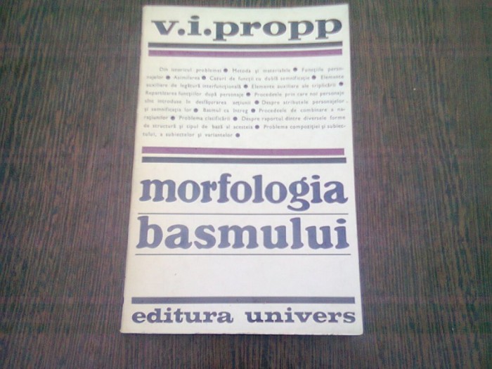 MORFOLOGIA BASMULUI - V.I. PROPP