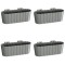 Set 4 jardiniere decorative cu suport de plastic, gri, 4.9 L, 38.3x21.2x13 cm, Boardee Hook GartenVIP DiyLine