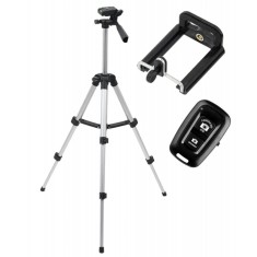 Trepied fotografic din aluminiu, compact, cu suport mobil 3D + Telecomanda