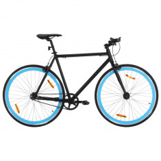 Bicicleta cu angrenaj fix, negru si albastru, 700c, 51 cm GartenMobel Dekor