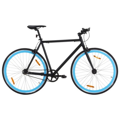 Bicicletă cu angrenaj fix, negru și albastru, 700c, 51 cm foto