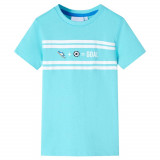 Tricou pentru copii, albastru verzui, 140 GartenMobel Dekor, vidaXL
