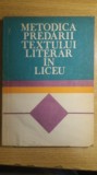 myh 35s - V Nestian - Metodica predarii textului literar in liceu - ed 1982