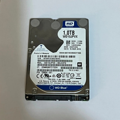 Hard Laptop PS3/PS4 WD Blue 1TB SATA-III, 6G/s, 100% LIFE, 5.400 rotatii, 128Mb foto