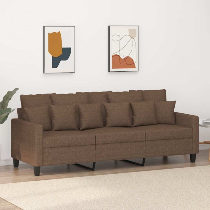 vidaXL Canapea cu 3 locuri, maro, 180 cm, material textil 359278
