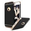 Husa iPhone 8 Plus 3in1 Neagra, Protectie Completa, Anti-soc, Carcasa Slim, Bumpere Cromate Luxury