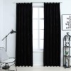 VidaXL Draperii opace, 2 buc., negru, 140x225 cm, catifea, cu c&acirc;rlige 134493