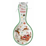 Suport lingura Craciun ceramica multicolora in cutie cadou IT cm 11,5 x 24,5 H