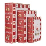 Cumpara ieftin Set 3 cutii Craciun tip carte mdf multicolor (3) 27x22x7 / 22x17x6 / 17x12x4 cm