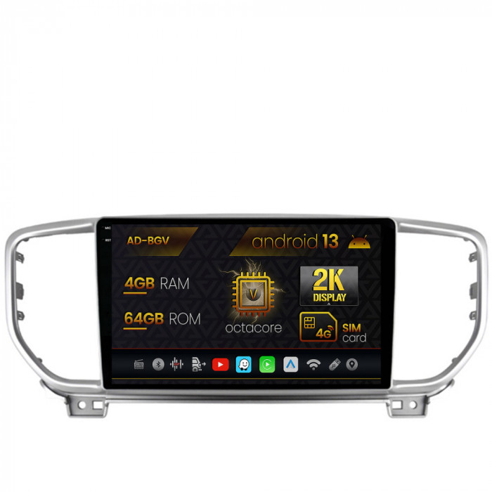 Navigatie Kia Sportage (2018+), Android 13, V-Octacore 4GB RAM + 64GB ROM, 9.5 Inch - AD-BGV9004+AD-BGRKIT150