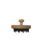 Cumpara ieftin Perie pentru masajul scalpului Bambua, 9 x 9 x 6 cm, bambus, silicon