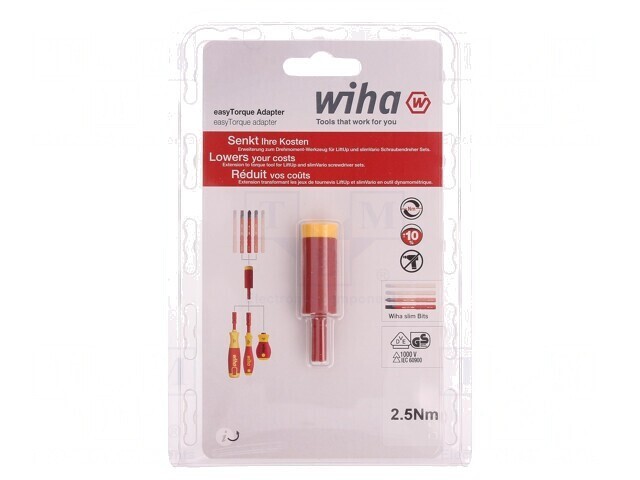 Adaptor ElectricVario hexagonal 6mm 2,5Nm WIHA