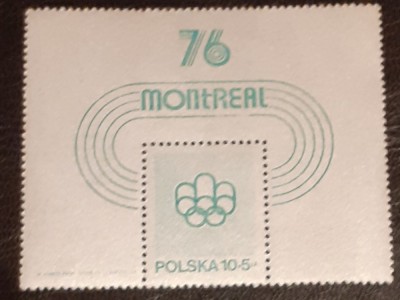 POLONIA 1975 OLIMPIADA DE VARA MONTREAL COLITA.MNH foto