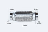 RACORD FLEXIBIL INNER &amp; OUTER BRAID (B) 65X200MM - 76407, Universal