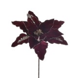 Set 2 Xmas Flowers Burgundy Gold 66 cm, Inart