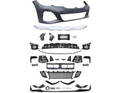 Set bara fata Bmw Seria 3, 03.20, cu lampi ceata; grunduit, de vopsit; Tip M-Performance; cu absorbant soc, grile, ornamente, spoiler; cu functie