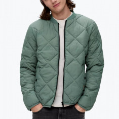 Jacheta matlasata barbati cu buzunare oblice verde prafuit, XL