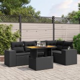 Cumpara ieftin Gossi set mobilier de gradina cu perne, 6 piese, negru, poliratan