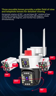 Indisponibil.Camera wifi 12 mP+ card 64 GB,detectie umana,zoom x10,autotraking foto