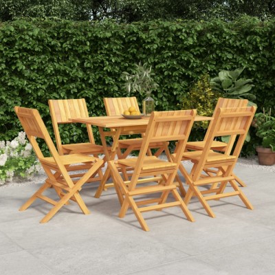 vidaXL Set mobilier de grădină, 7 piese, lemn masiv de tec 3155008 foto