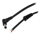 Cablu DC 5,5/2,5 cu Mufă Unghiulară Negru 2,5m, Bq Cable