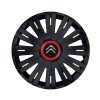 Set 4 capace roti Negre Cu Inel Rosu Active R15 pentru gama auto Citroen, Autohelix MSA
