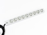 PDU BACHMANN, 1U pt. rack 19 inch, 9 prize Schuko, intrare Schuko, max 16 A, cablu 2 m, gri, &quot;333.401&quot; (timbru verde 4 lei)