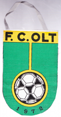 AMS# - FANION FOTBAL F.C. OLT 1972,PANZA, UNIFATA foto