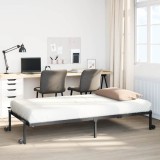 Cadru de pat fără saltea Pliabil Negru 75x190 cm Oțel