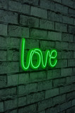 Decoratiune luminoasa LED, Love, Benzi flexibile de neon, DC 12 V, Verde