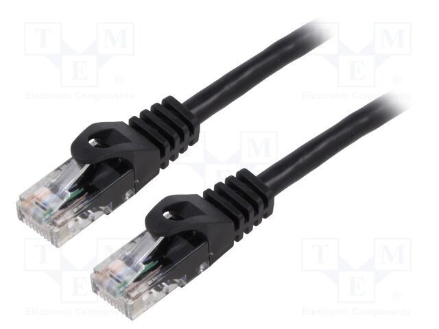 Patch cord LANBERG U/UTP 6 litat CCA PVC negru 10m 26AWG Fire: 8