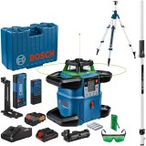 Bosch GRL 650 CHVG + BT 300 HD + GR 240 - Nivela laser rotativa 70 m valiza plastic + Trepied 2950 mm 5/8 inch + Rigla pentru nivela laser 2.4 m