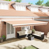 vidaXL marchiză retractabilă manuală cu dungi multicolore 500x300 cm