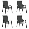 Gossi scaune de gradina stivuibile, 4 buc., negru, textilena