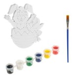 Set Creativ de Paste cu Figurină din Spumă, 6 Vopsele și Pensulă, CMCLASS